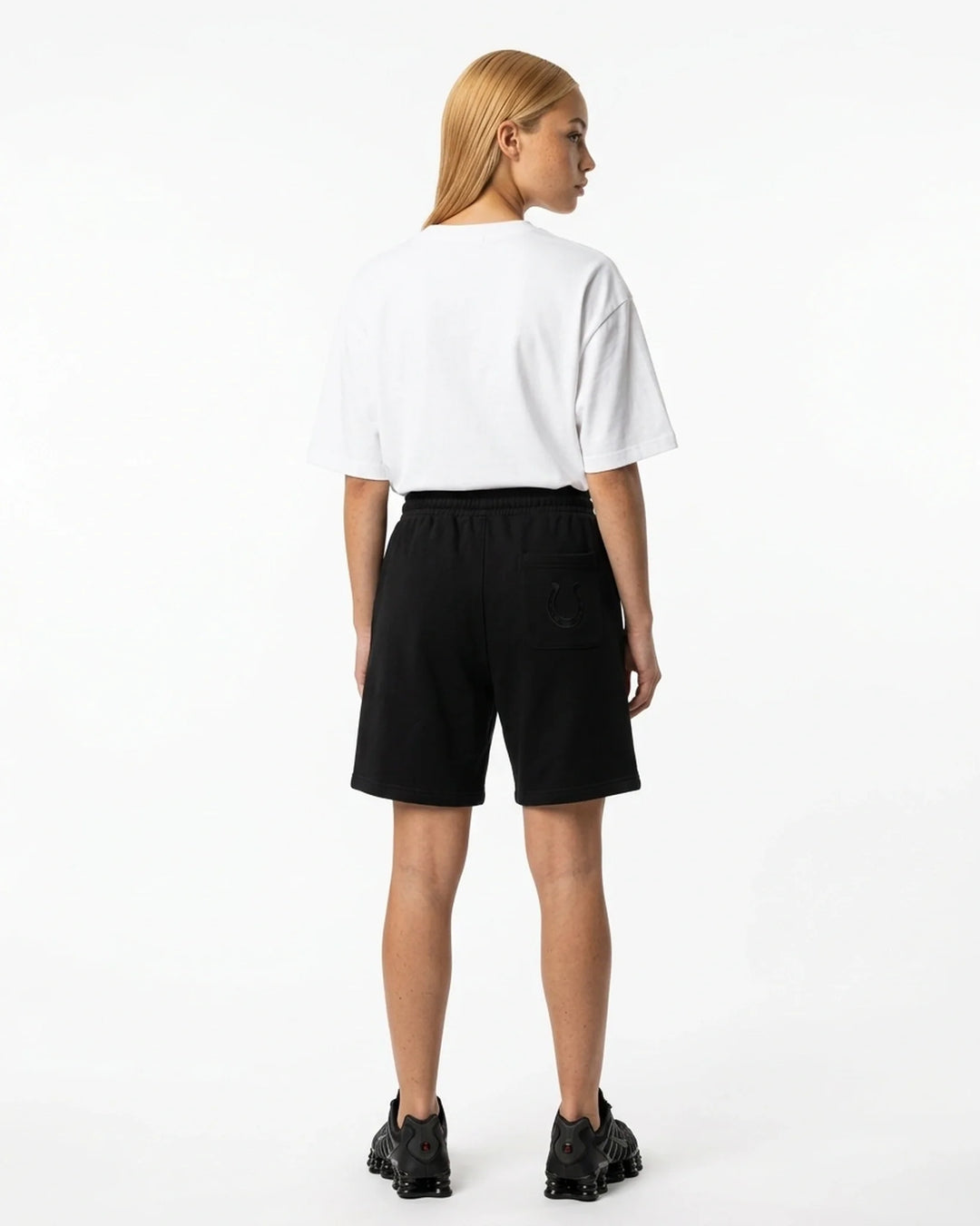 Cross Short Black Back View — Cor Leonis Gothic Streetwear SS26