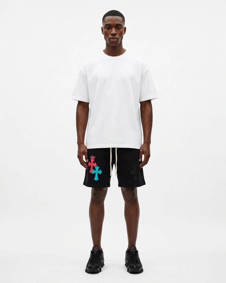 Essential Short Black Front View — Cor Leonis Gothic Streetwear SS26