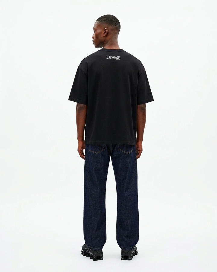 Multi-Cross Oversized Tee Black Back View — Cor Leonis Gothic Streetwear SS26