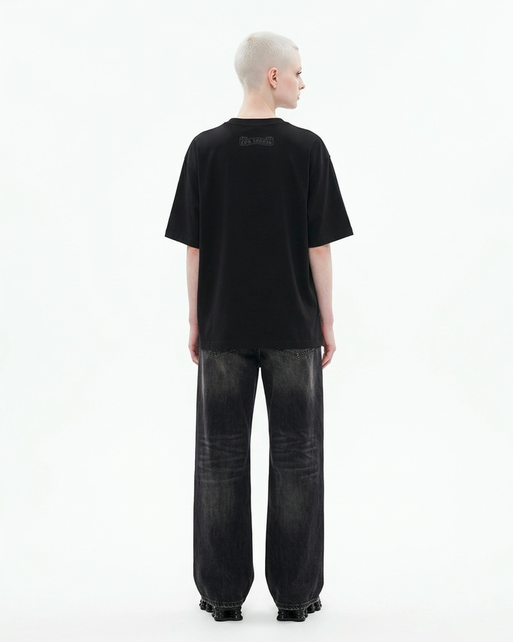 Scatter Cross Regular Fit Tee Black Back View — Cor Leonis Gothic Streetwear SS26