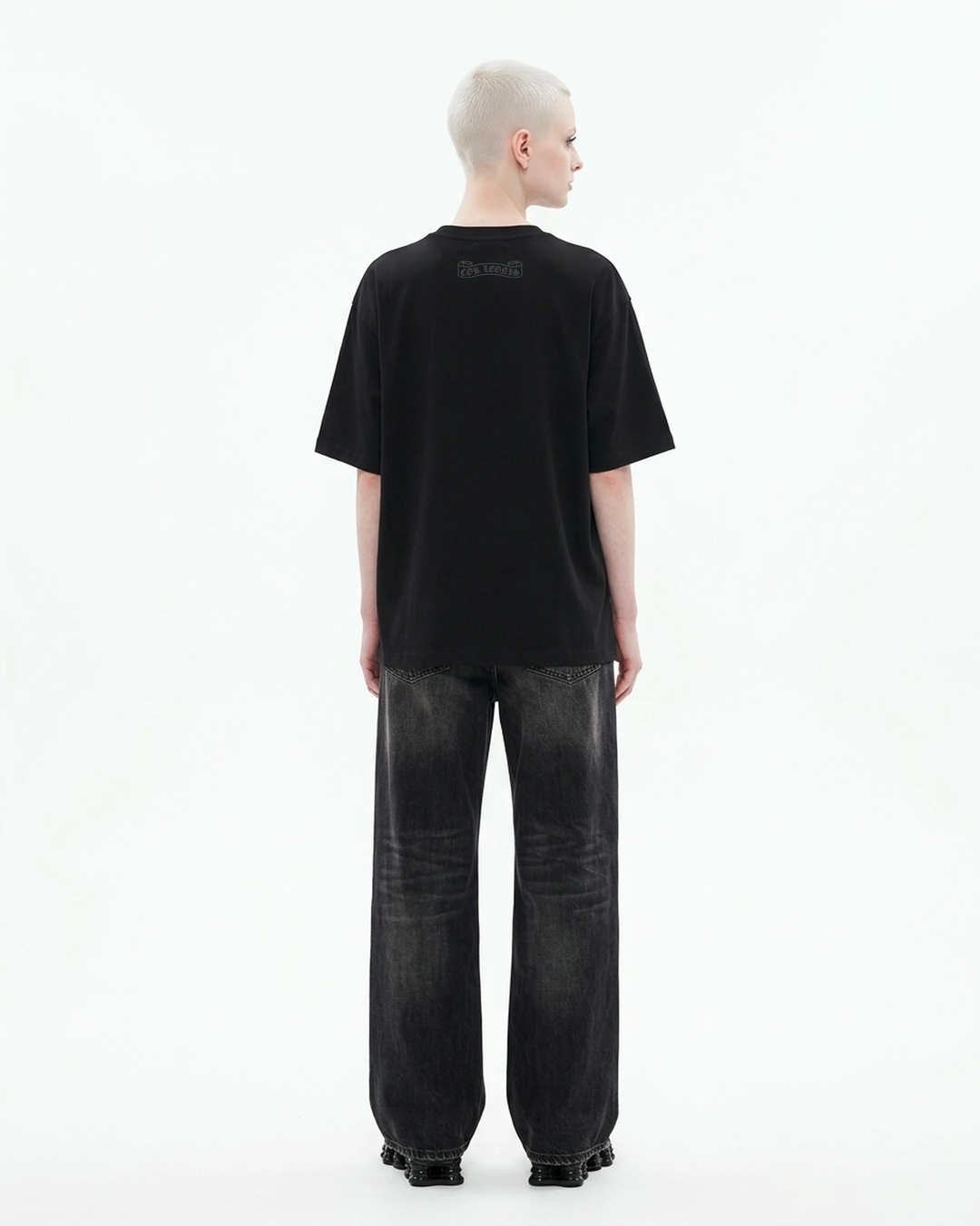 Scatter Cross Regular Fit Tee Black Back View — Cor Leonis Gothic Streetwear SS26