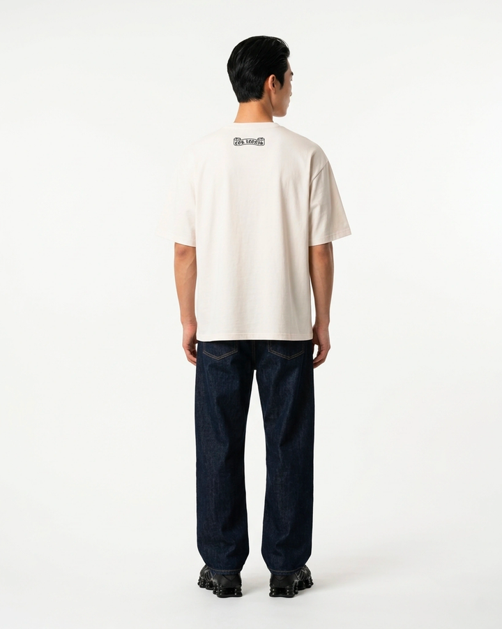 Scatter Cross Regular Fit Tee White Back View — Cor Leonis Gothic Streetwear SS26