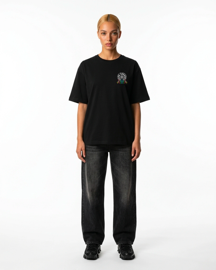 Essential Logo Tee Black Front View — Cor Leonis Gothic Streetwear SS26