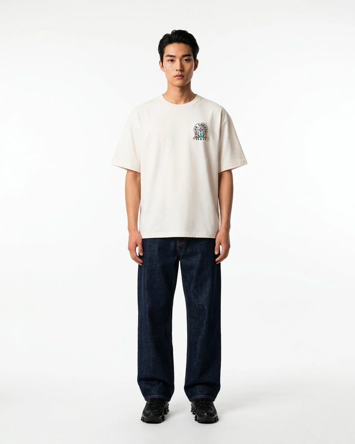 Essential Logo Tee White Front View — Cor Leonis Gothic Streetwear SS26