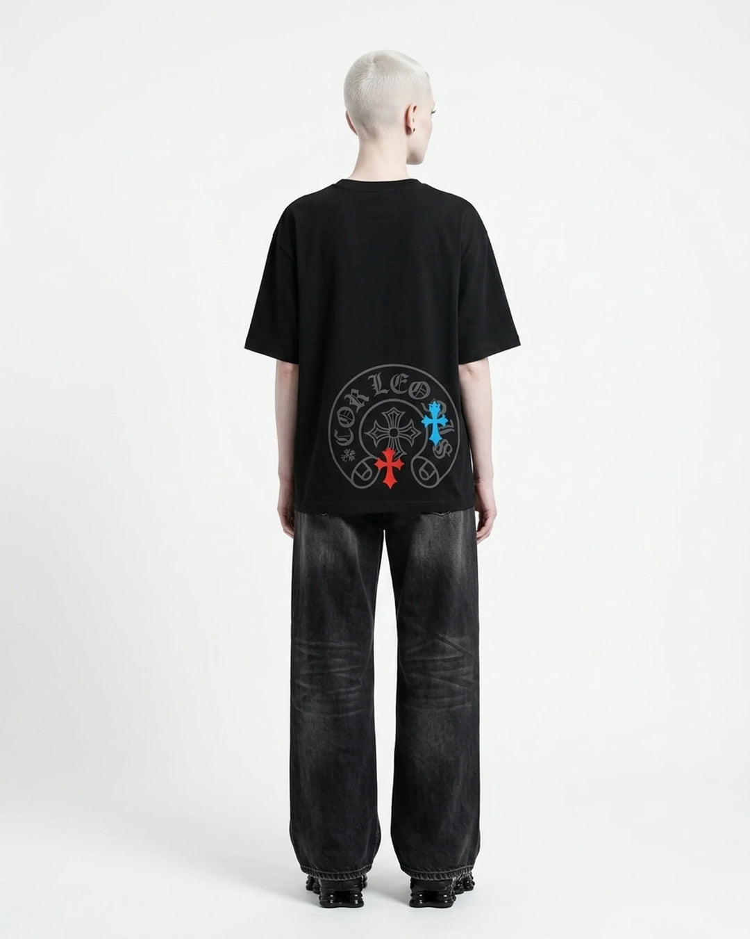 Dynasty Crest Regular Fit Tee Black Back View — Cor Leonis Gothic Streetwear SS26