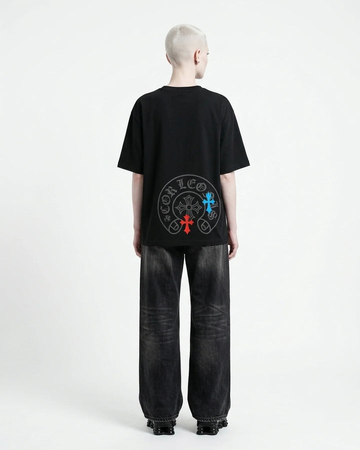 Dynasty Crest Regular Fit Tee Black Back View — Cor Leonis Gothic Streetwear SS26