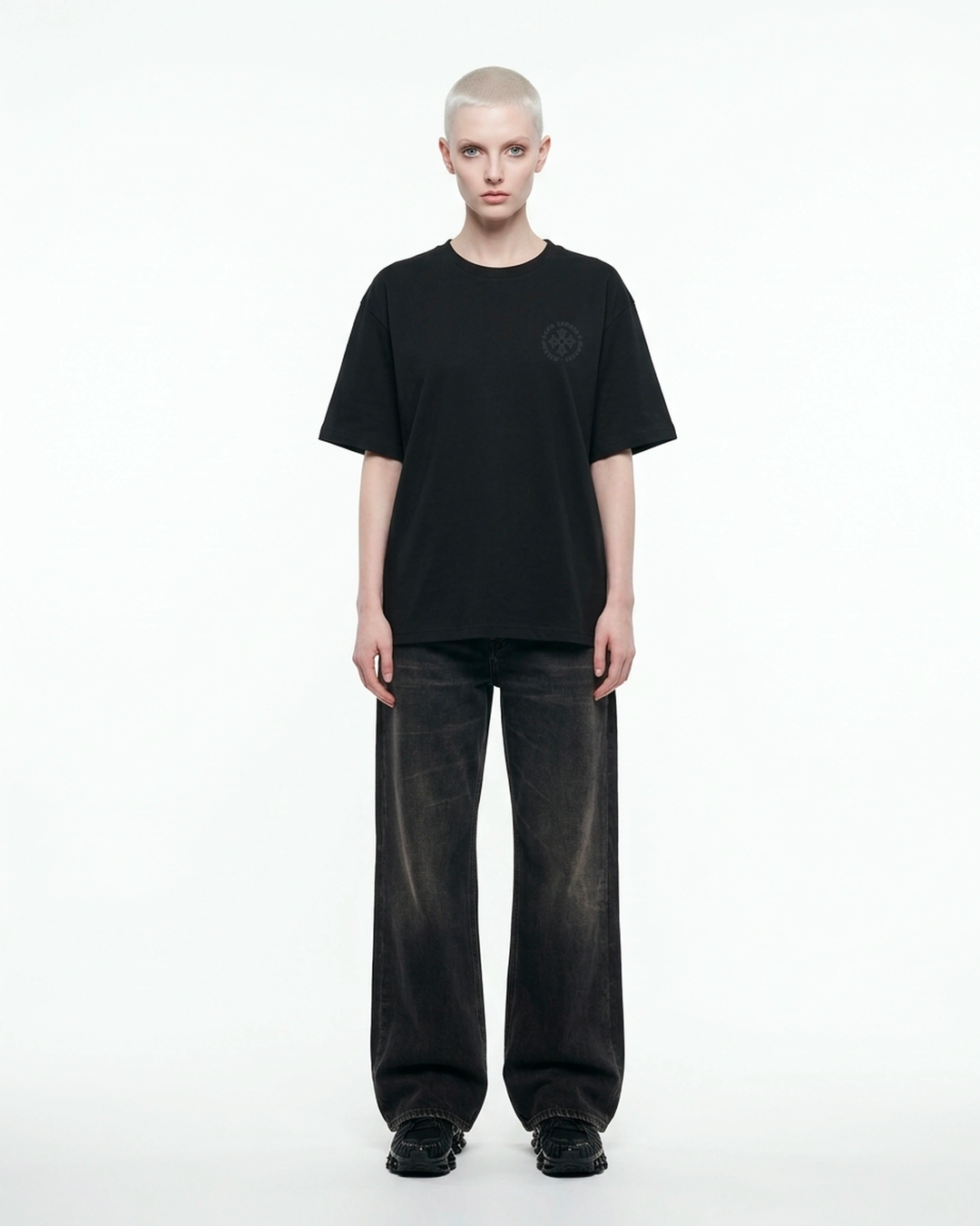 Dynasty Crest Regular Fit Tee Black Front View — Cor Leonis Gothic Streetwear SS26