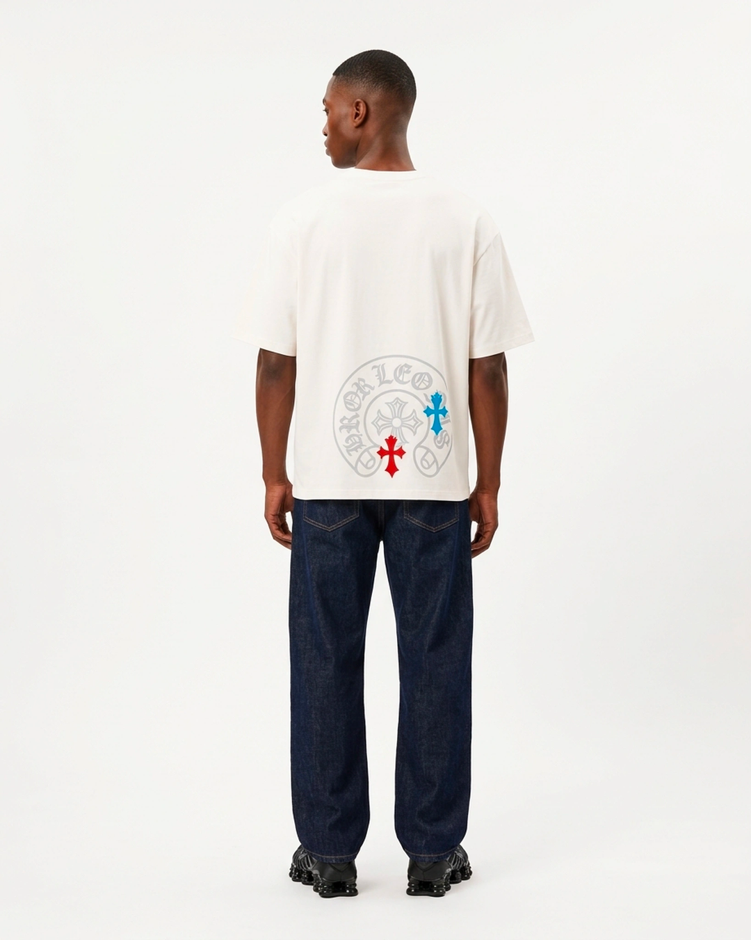 Dynasty Crest Regular Fit Tee White Back View — Cor Leonis Gothic Streetwear SS26